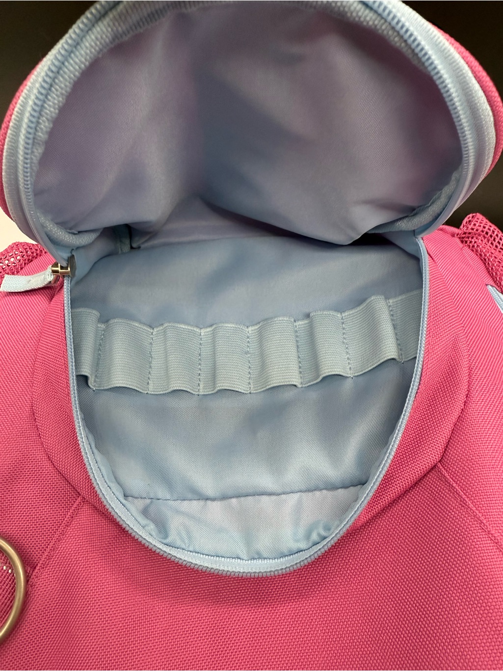 Pottery Barn Kids Pink Backpack With Light Blue Trim- Like New — image 6 of 8